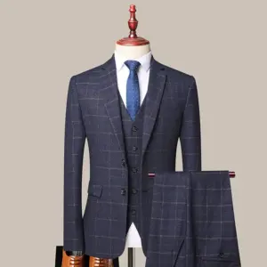 Slim-fit 3-Piece Wedding Suit for Men with Korean Style