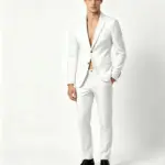 Slim Fit Men’s Business Suit Set with Double Breasted Buttons