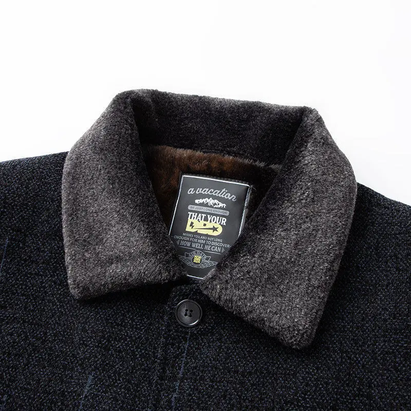 Thick Fleece-Lined Cotton-Padded Coat for Elderly, Woolen Thick Fleece-Lined Cotton-Padded Coat for Elderly, Woolen