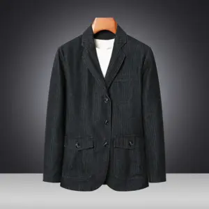Washed Cotton Loose Fit Jacket for Men, Sand-Washed