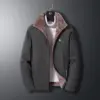 Warm Plush Cashmere Cotton Zip-Up Suit for Men