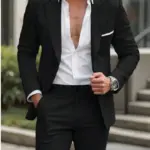 Light Business Slim Fit Men’s Two-Piece Suit Set - Fused