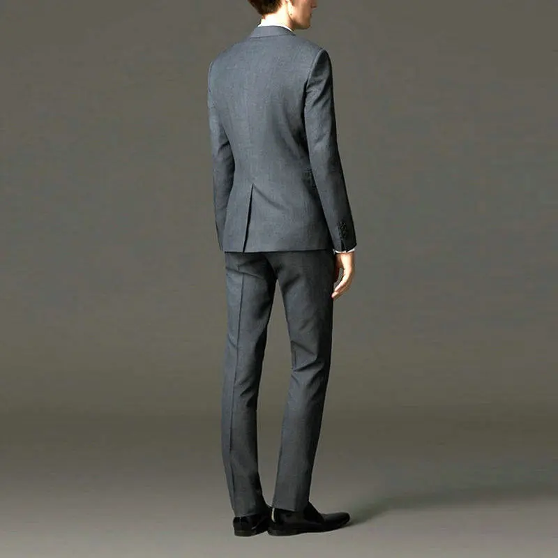 Winter-Ready Slim-Fit Men’s Suit with Flat Collar - No Slit Winter-Ready Slim-Fit Men’s Suit with Flat Collar - No Slit