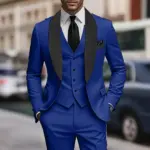 Slim Fit 3-Piece Mens Suit Set Made-to-Order Polyester