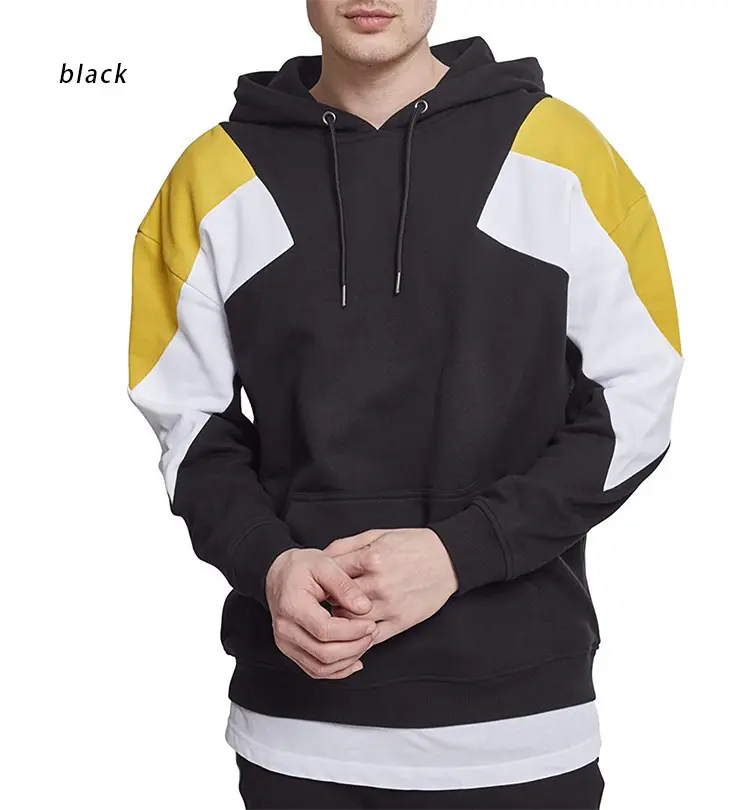 Non-Iron Men’s Color Block Round Neck Hoodie (White/Black) Non-Iron Men’s Color Block Round Neck Hoodie (White/Black)