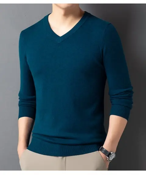 SpringAutumn Sweater V-Neck Top Men's