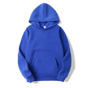 Pure Color Hooded Sweater Fleece Pullover Sweater Hot Transfer