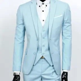 Custom Men’s Suit with Cotton Fabric & Buckled Placket