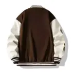 Men's Streetwear Letter Print Jacket with Contrasting Colors
