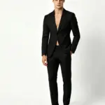 Slim Fit Men’s Business Suit Set with Double Breasted Buttons