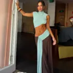 2026 Spring/Summer New Arrival: Chic French-Style Dress with Off-the-Waist, Color-Blocked Ribbon, Irregular Long Skirt for Women (Wholesale)
