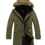 Men’s Hooded Cotton Parka Winter Overcoat with Pockets