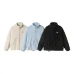 Thickening Stand Collar Olympic Fleece Cotton-padded Coat For Men And Women Lovers Wild