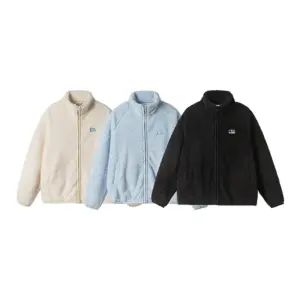 Thickening Stand Collar Olympic Fleece Cotton-padded Coat For Men And Women Lovers Wild