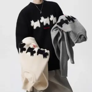 Casual Crew-neck Knit Sweater Loose-fitting And Versatile