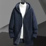 a54cc336-e1e1-4857-a9ef-3f4b4341f6c1.webp Fall Winter Men Fleece-lined Mid-length Zipper Hooded Sweater Cardigan