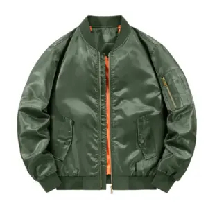 Warm Cotton Padded Flight Suit Jacket for Men, Slim Fit