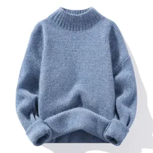 Warm Loose-Fit Crew-Neck Pullover Sweater - Easy Care