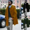 Thick Woolen Men’s Trench Coat with Hood & Retro Horn Buttons Thick Woolen Men’s Trench Coat with Hood & Retro Horn Buttons