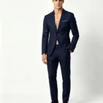 Slim Fit Men’s Business Suit Set with Double Breasted Buttons
