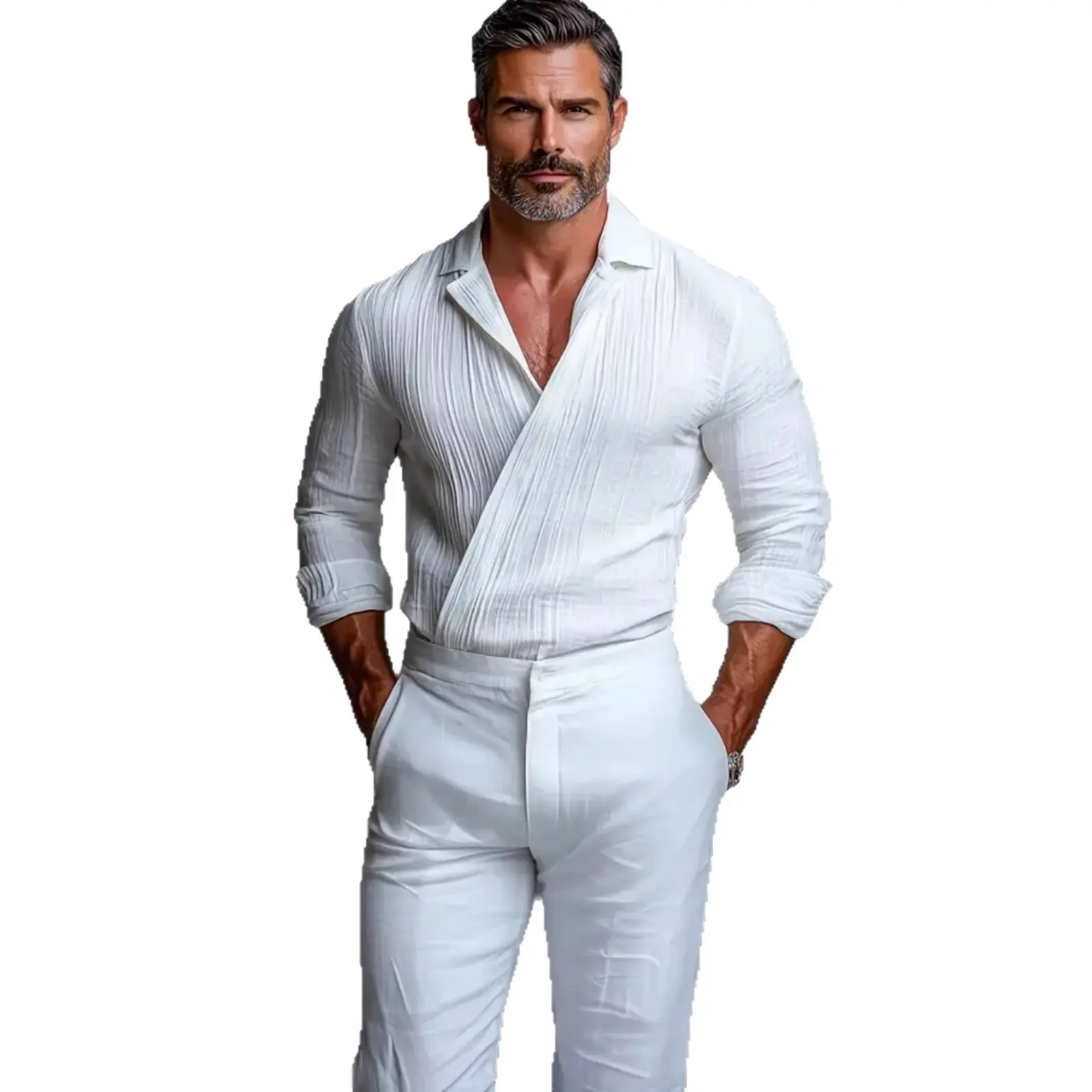 Business-Casual American-Style Long-Sleeve Mens Shirt Business-Casual American-Style Long-Sleeve Mens Shirt