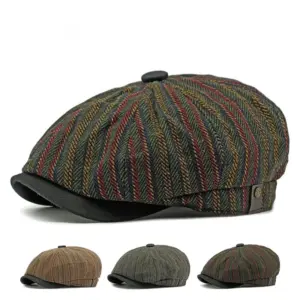 Retro Wool Blend Beret for Men & Women, Breathable Sunshade
