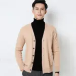 baa13b9a-1a17-4912-99ad-3160c7540cbd.webp Slim Fit Long Sleeve Knit Jacket for Men - Polyester