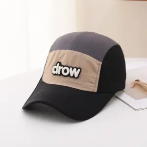 Color-matched Patchwork Embroidered English Letters Quick-drying Simple Casual Style Peaked Cap For Outdoor Sports And Travel