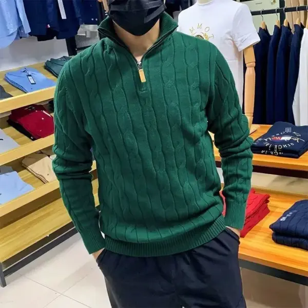 Warmth-Retaining Men’s Thermal Knit Top Half Zip Long Sleeve Warmth-Retaining Men’s Thermal Knit Top Half Zip Long Sleeve