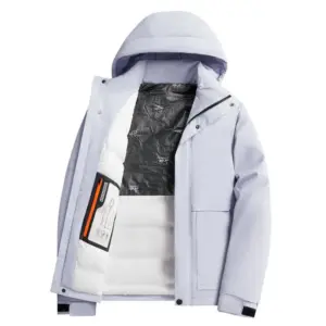 Warm Padded Hiking Jacket for Men with Wrinkle-Resistant Fit