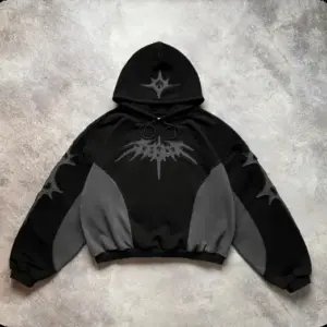 Loose Fit Men’s Pullover Hoodie Sweatshirt - Black Polyester