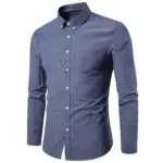 Slim Fit Korean Style Dress Shirt for Men Long Sleeve