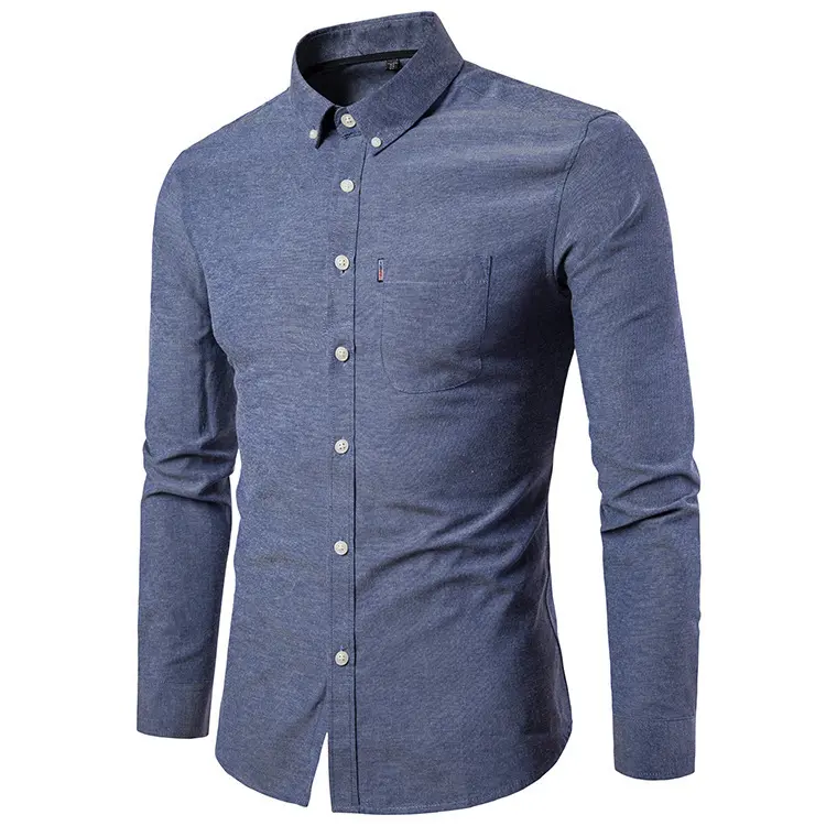 Slim Fit Korean Style Dress Shirt for Men Long Sleeve