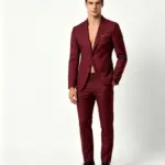 Slim Fit Men’s Business Suit Set with Double Breasted Buttons