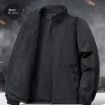Men’s Loose Fit Nylon Coat with Zipper Pockets - Army Green