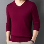 SpringAutumn Sweater V-Neck Top Men's