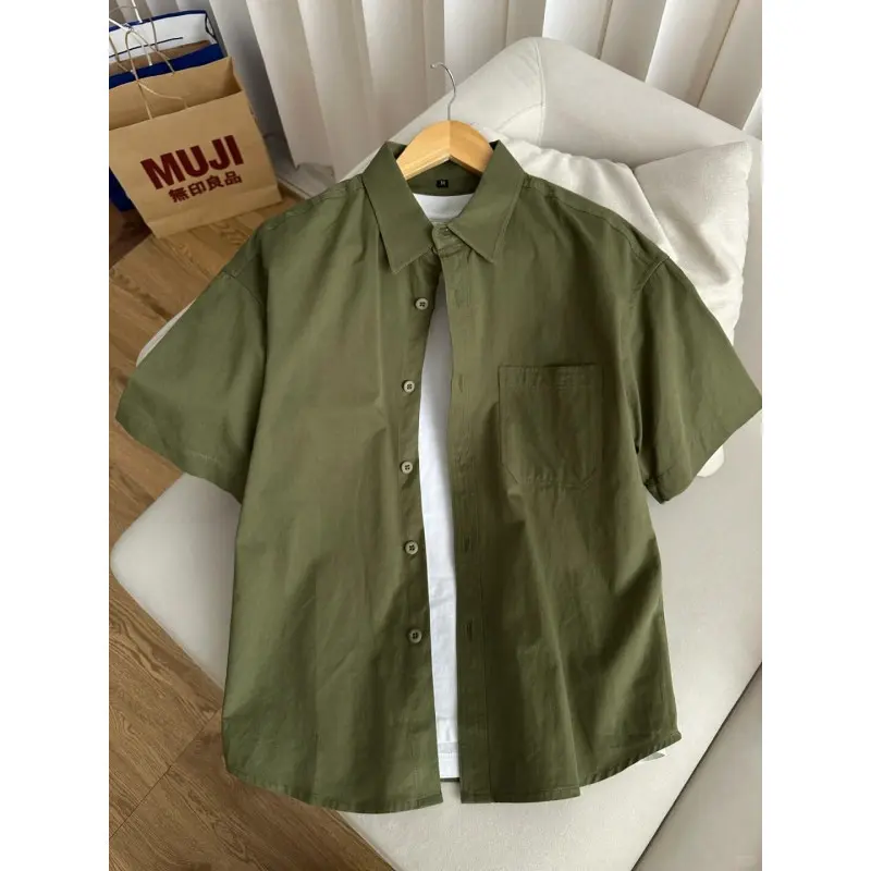 Breathable Pure Cotton Men’s Workwear Short Sleeve Shirt Breathable Pure Cotton Men’s Workwear Short Sleeve Shirt