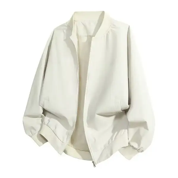 Solid Color Baseball Collar Jacket Men's Coat Solid Color Baseball Collar Jacket Men's Coat