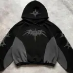 Loose Fit Men’s Pullover Hoodie Sweatshirt - Black Polyester
