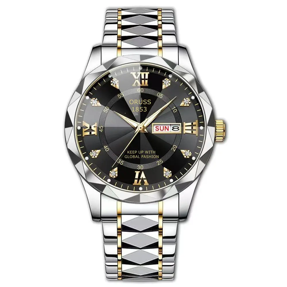 Dual Calendar Men’s Quartz Sport Watch with Alloy Case Dual Calendar Men’s Quartz Sport Watch with Alloy Case