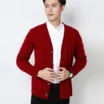 de986513-59a0-4859-aab5-549a0bed5aa3.webp Slim Fit Long Sleeve Knit Jacket for Men - Polyester