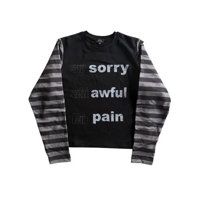 Long-sleeve Crewneck Striped Sweatshirt Long-sleeve Crewneck Striped Sweatshirt