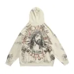 All-Over Speckle Print Cotton Pullover Hoodie for Men