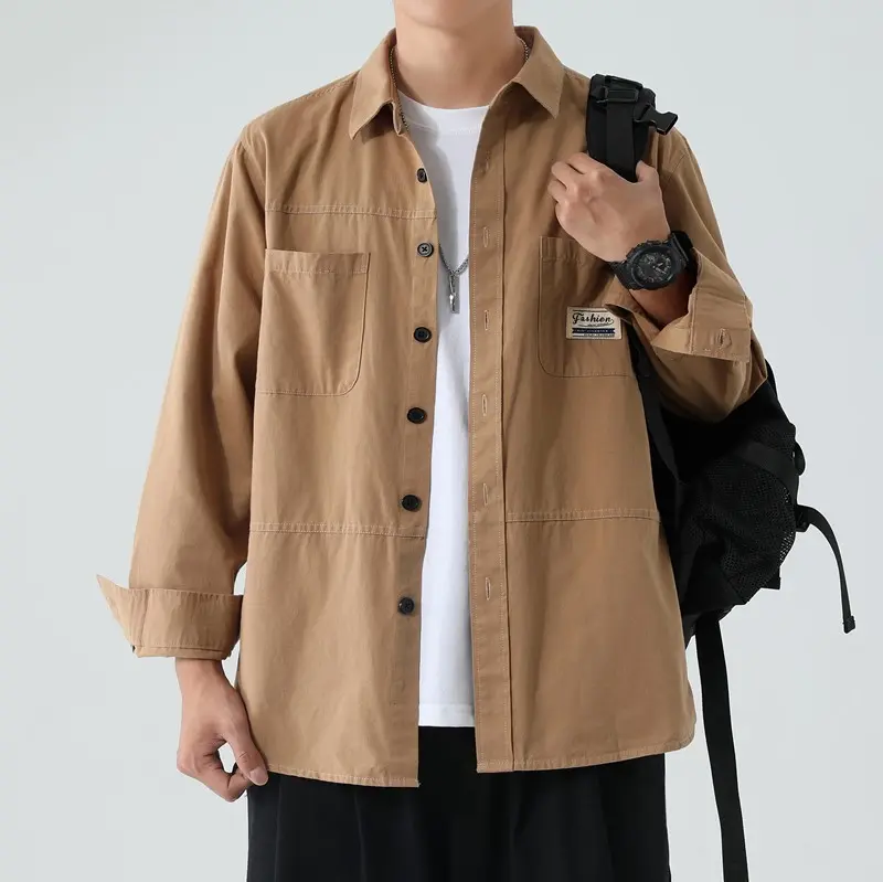 Breathable Pure Cotton Men’s Workwear Shirt, Loose Fit Breathable Pure Cotton Men’s Workwear Shirt, Loose Fit