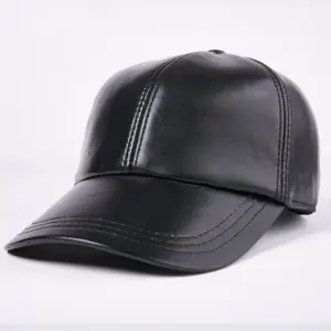 Warm Sheepskin Leather Baseball Cap for Winter, Thickened Duck Tongue