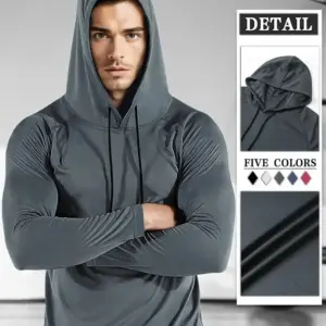 Moisture-Wicking Quick-Dry Men’s Long Sleeve Hooded Tophoodie