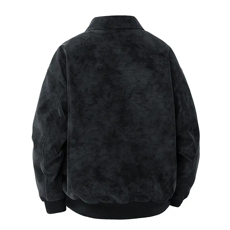 Slim Fit Suede Lapel Workwear Jacket for Young Adults Slim Fit Suede Lapel Workwear Jacket for Young Adults