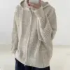 Hollow-out Hooded Knitted Sweater Men's Coat Hollow-out Hooded Knitted Sweater Men's Coat