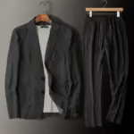 Breathable Linen Suit Set for Men, Slim Fit Lightweight