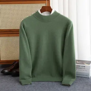 Warm Wool Half-Collar Sweater for Men - Loose Fit Winter